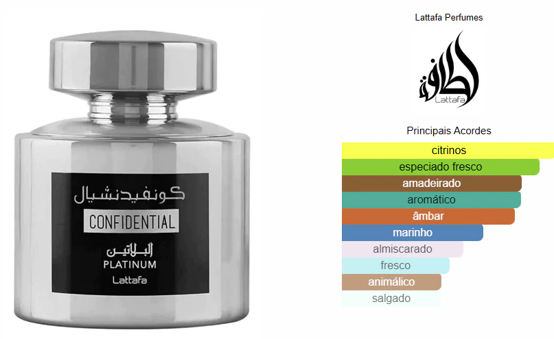Confidential Platinum - Lattafa Eau de Parfum Masculino 100ml - Image 3