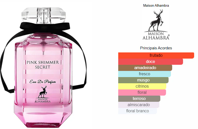 Pink Shimmer Secret - Maison Alhambra Eau de Parfum Feminino 100ml - Image 3