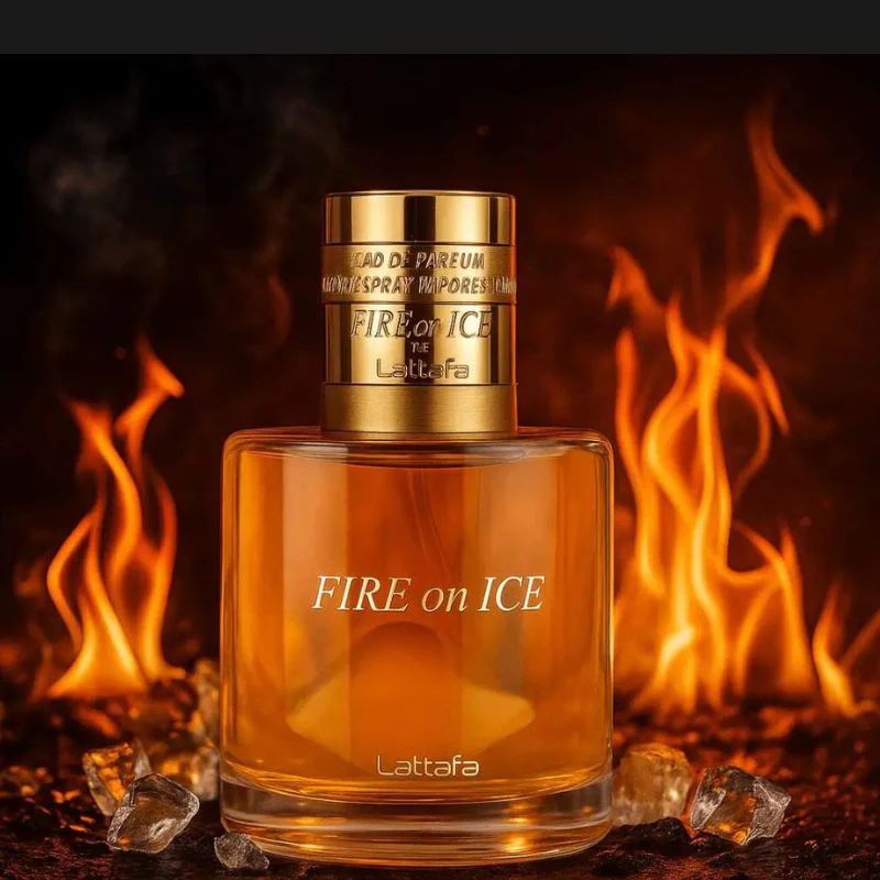 Fire On Ice Lattafa Eau de Parfum 110ml Perfume Unissexo Amadeirado Gourmand Moderno